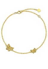 extraordinary small yellow gold dainty butterfly kids bracelet